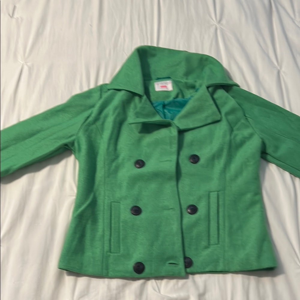 Green Double-Breasted Peacoat